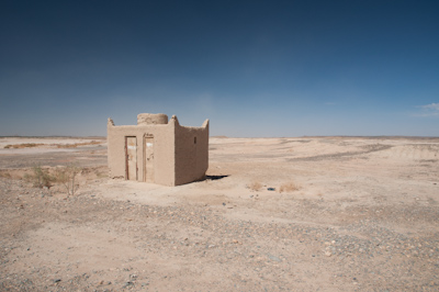 Lonely toilet in the Sahara desert