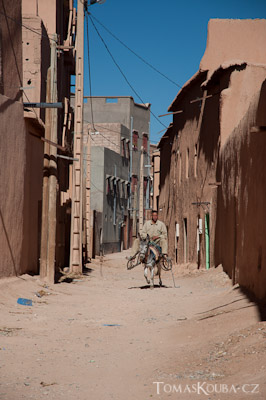 Typical street in mountain village in Morocco